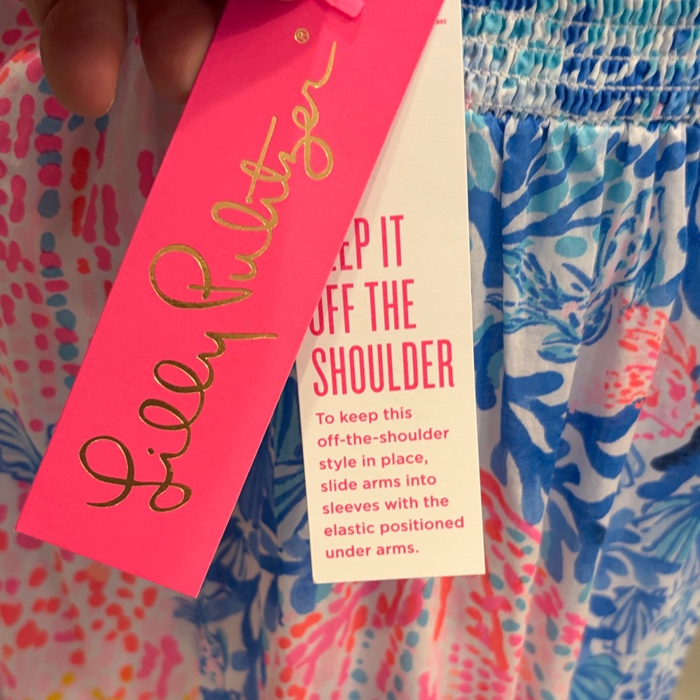 Lilly Pulitzer Dezi Pink and Blue Floral Maxi Dress - Picture 2 of 6